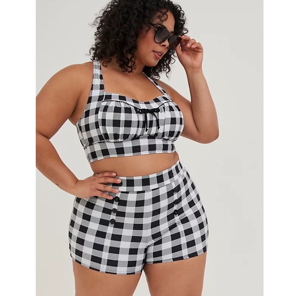 torrid | Swim | Torrid 2pc Ruched Retro Chic Bikini Top Gingham Ultra High  Waist Swim Short | Poshmark